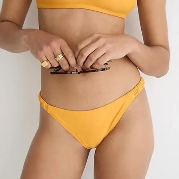 NWT J. Crew Scrunchie Strap Full Coverage Bikini Swim Bottom XL Black #3112 - Picture 2 of 14